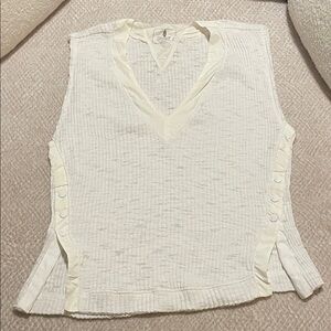 FP Movement by Free People Cream Textured Sleeveless Top